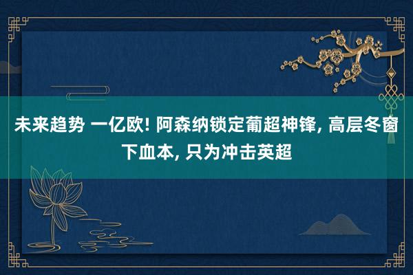 未来趋势 一亿欧! 阿森纳锁定葡超神锋, 高层冬窗下血本, 只为冲击英超