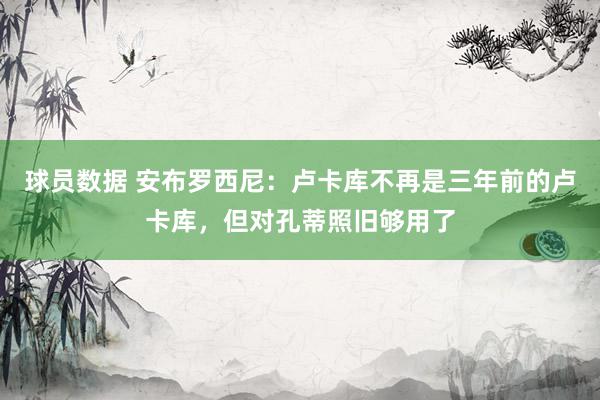 球员数据 安布罗西尼：卢卡库不再是三年前的卢卡库，但对孔蒂照旧够用了