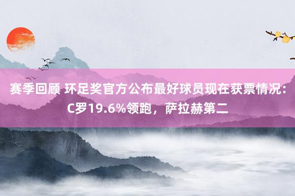 赛季回顾 环足奖官方公布最好球员现在获票情况：C罗19.6%领跑，萨拉赫第二