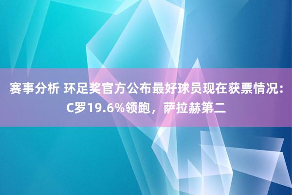 赛事分析 环足奖官方公布最好球员现在获票情况：C罗19.6%领跑，萨拉赫第二