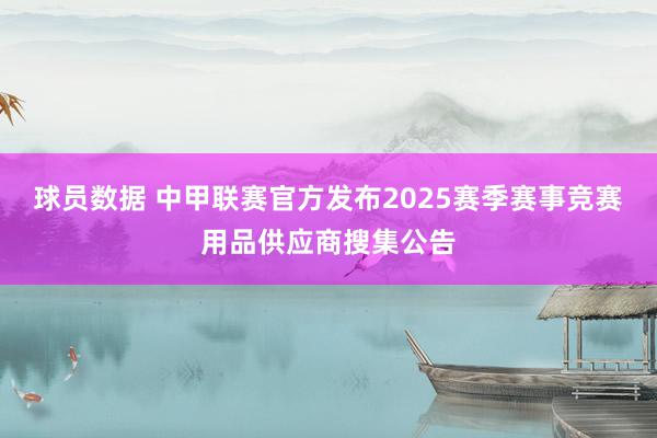 球员数据 中甲联赛官方发布2025赛季赛事竞赛用品供应商搜集公告