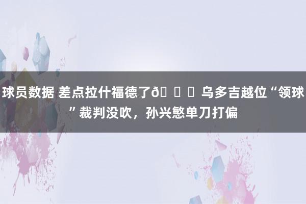 球员数据 差点拉什福德了😅乌多吉越位“领球”裁判没吹，孙兴慜单刀打偏