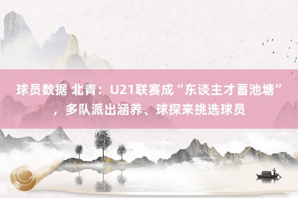 球员数据 北青：U21联赛成“东谈主才蓄池塘”，多队派出涵养、球探来挑选球员