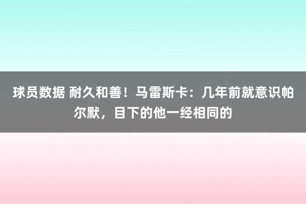 球员数据 耐久和善！马雷斯卡：几年前就意识帕尔默，目下的他一经相同的