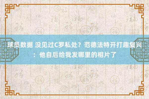 球员数据 没见过C罗私处？范德法特开打趣复兴：他自后给我发哪里的相片了