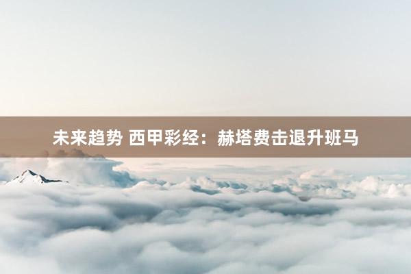 未来趋势 西甲彩经：赫塔费击退升班马