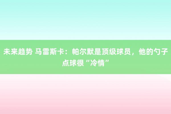 未来趋势 马雷斯卡：帕尔默是顶级球员，他的勺子点球很“冷情”