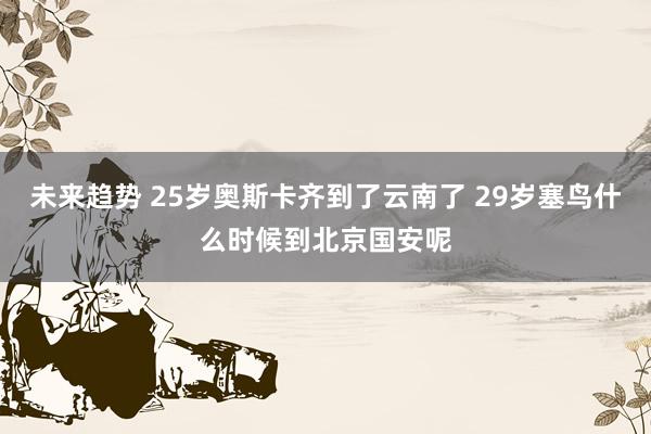 未来趋势 25岁奥斯卡齐到了云南了 29岁塞鸟什么时候到北京国安呢