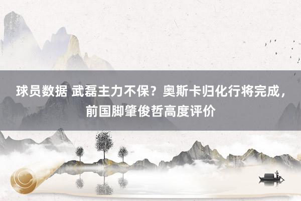 球员数据 武磊主力不保？奥斯卡归化行将完成，前国脚肇俊哲高度评价