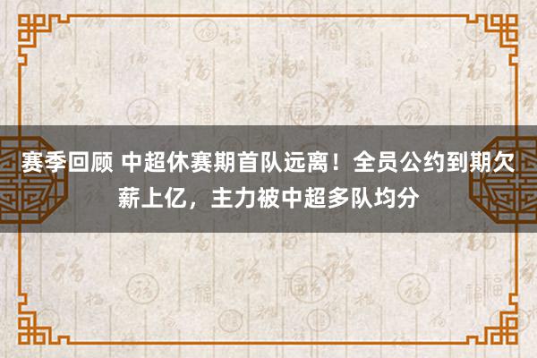 赛季回顾 中超休赛期首队远离！全员公约到期欠薪上亿，主力被中超多队均分